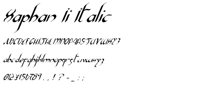 Xaphan II Italic font